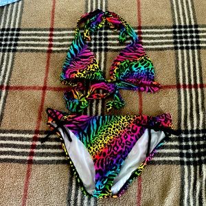 Multi color leopard print bikini